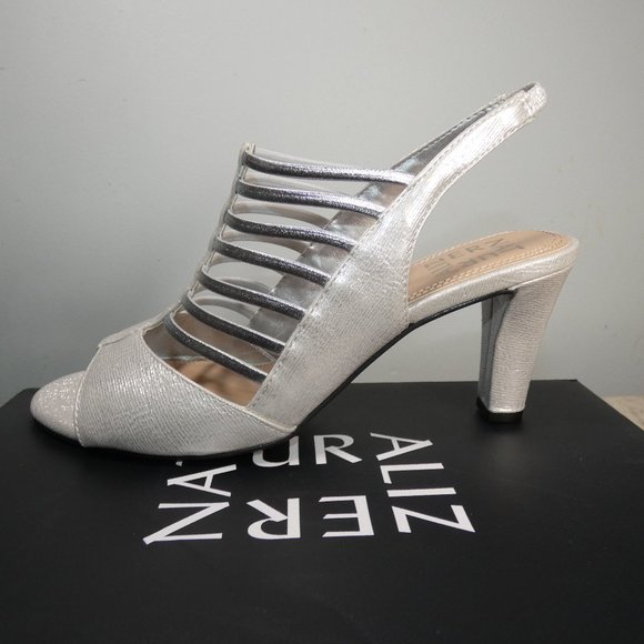 Naturalizer Womens Vanity Open Toe Slip On Slingback Heels 8 - Picture 4 of 14